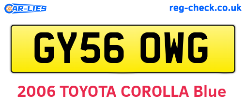 GY56OWG are the vehicle registration plates.