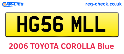 HG56MLL are the vehicle registration plates.