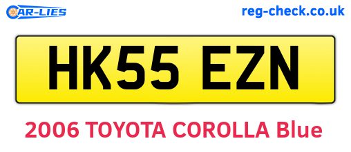 HK55EZN are the vehicle registration plates.