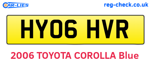 HY06HVR are the vehicle registration plates.