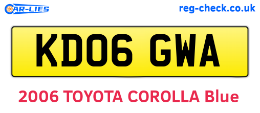 KD06GWA are the vehicle registration plates.