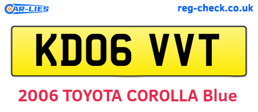 KD06VVT are the vehicle registration plates.