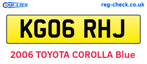 KG06RHJ are the vehicle registration plates.