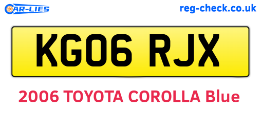 KG06RJX are the vehicle registration plates.