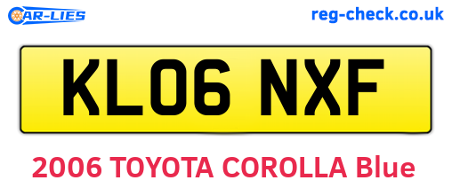 KL06NXF are the vehicle registration plates.