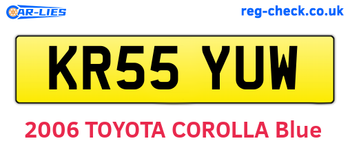 KR55YUW are the vehicle registration plates.