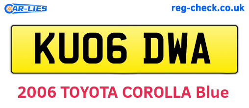 KU06DWA are the vehicle registration plates.