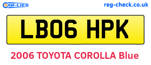 LB06HPK are the vehicle registration plates.