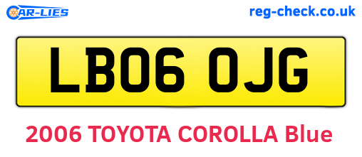 LB06OJG are the vehicle registration plates.