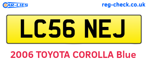 LC56NEJ are the vehicle registration plates.