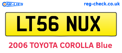 LT56NUX are the vehicle registration plates.