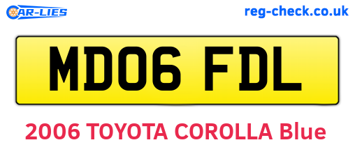 MD06FDL are the vehicle registration plates.