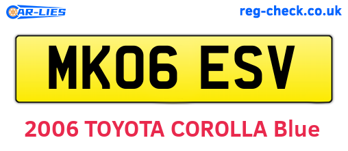 MK06ESV are the vehicle registration plates.