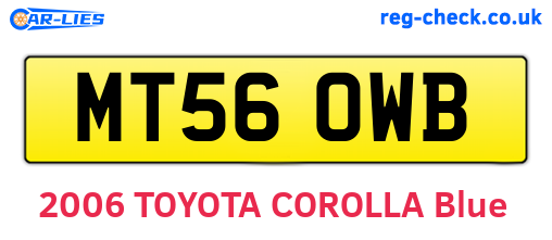MT56OWB are the vehicle registration plates.