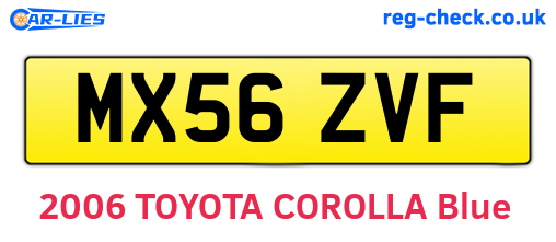 MX56ZVF are the vehicle registration plates.
