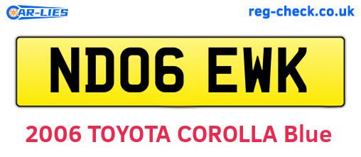ND06EWK are the vehicle registration plates.