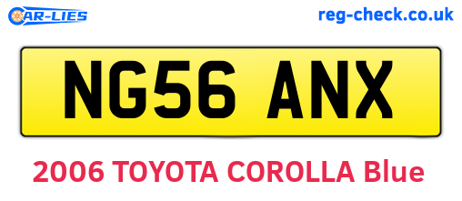 NG56ANX are the vehicle registration plates.