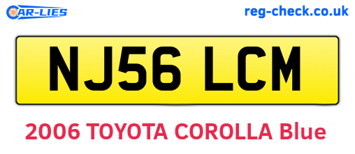 NJ56LCM are the vehicle registration plates.