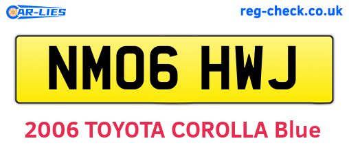 NM06HWJ are the vehicle registration plates.