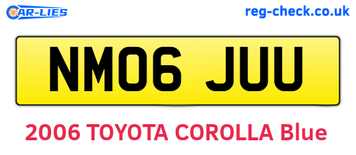 NM06JUU are the vehicle registration plates.