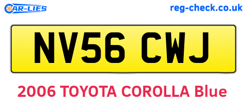 NV56CWJ are the vehicle registration plates.