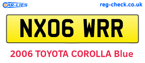 NX06WRR are the vehicle registration plates.