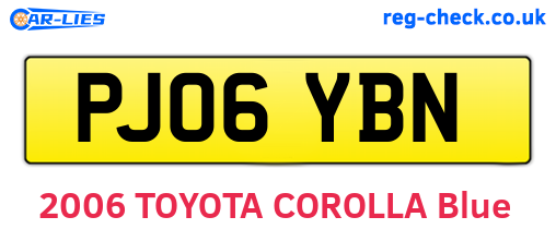 PJ06YBN are the vehicle registration plates.