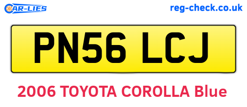 PN56LCJ are the vehicle registration plates.