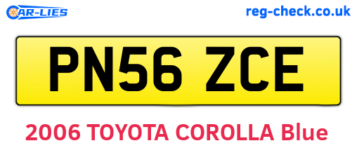 PN56ZCE are the vehicle registration plates.