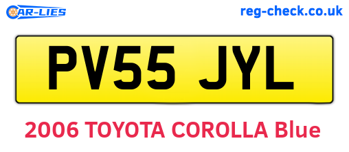 PV55JYL are the vehicle registration plates.
