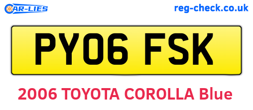 PY06FSK are the vehicle registration plates.
