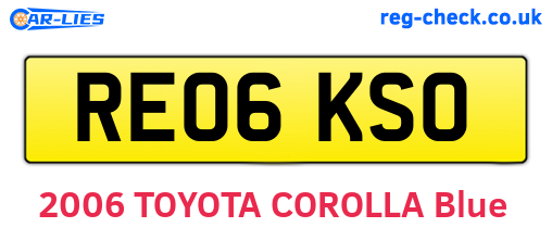 RE06KSO are the vehicle registration plates.