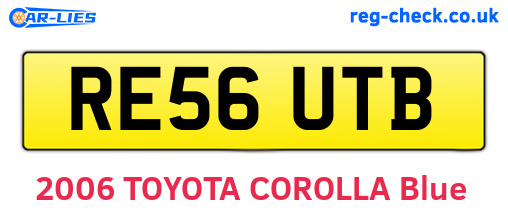 RE56UTB are the vehicle registration plates.