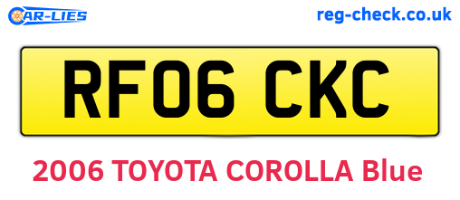 RF06CKC are the vehicle registration plates.