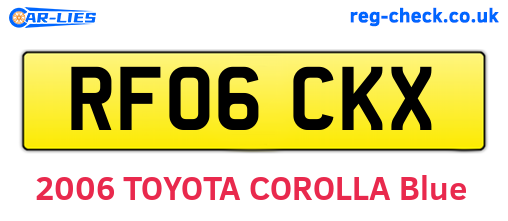RF06CKX are the vehicle registration plates.