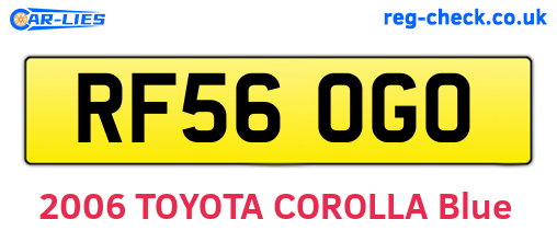 RF56OGO are the vehicle registration plates.