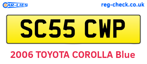 SC55CWP are the vehicle registration plates.