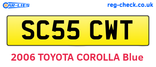 SC55CWT are the vehicle registration plates.