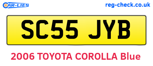 SC55JYB are the vehicle registration plates.