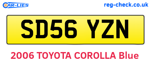 SD56YZN are the vehicle registration plates.