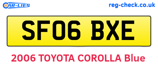 SF06BXE are the vehicle registration plates.