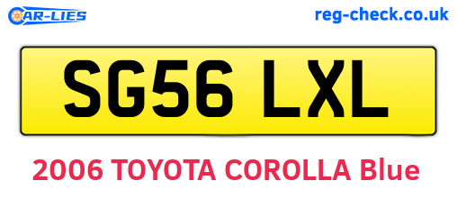SG56LXL are the vehicle registration plates.