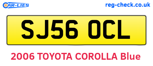 SJ56OCL are the vehicle registration plates.