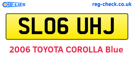SL06UHJ are the vehicle registration plates.