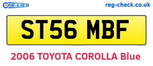 ST56MBF are the vehicle registration plates.