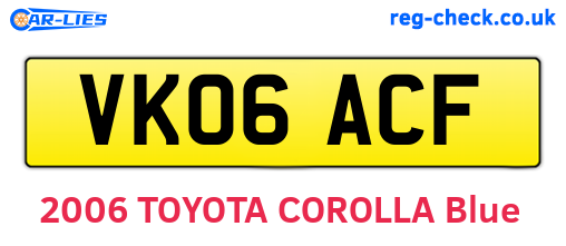 VK06ACF are the vehicle registration plates.