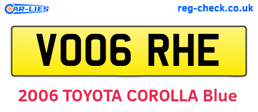 VO06RHE are the vehicle registration plates.