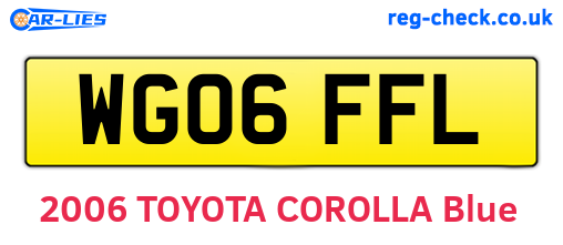 WG06FFL are the vehicle registration plates.