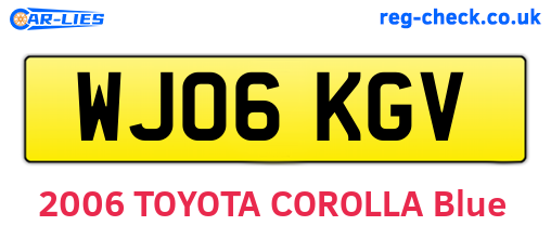 WJ06KGV are the vehicle registration plates.