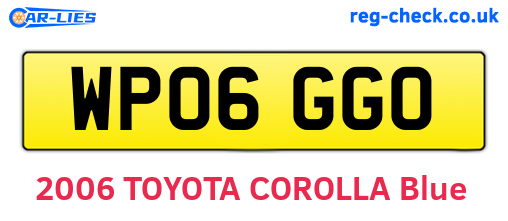 WP06GGO are the vehicle registration plates.